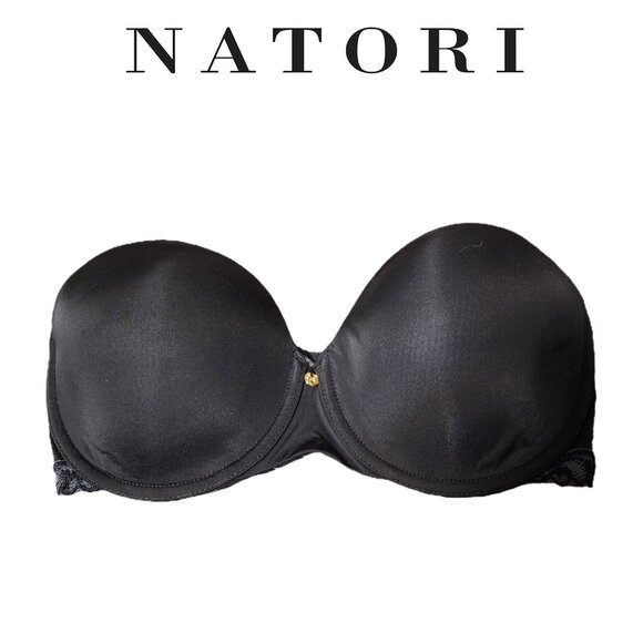 Natori Pure Luxe Strapless Contour Underwire Bra NWT Black 34D - Picture 1 of 14